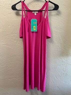 Gianni Bini Hot Pink Cold-Shoulder Mini Dress